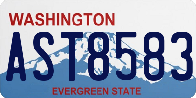 WA license plate AST8583