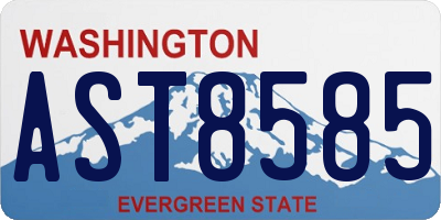 WA license plate AST8585