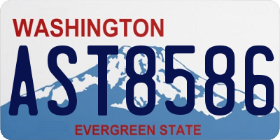 WA license plate AST8586