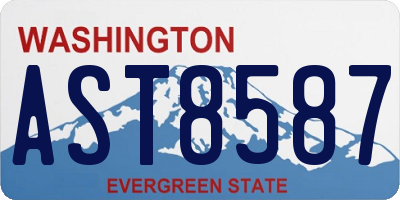 WA license plate AST8587