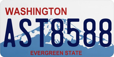 WA license plate AST8588