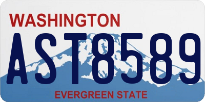 WA license plate AST8589