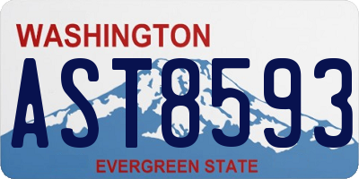 WA license plate AST8593