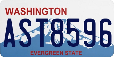 WA license plate AST8596