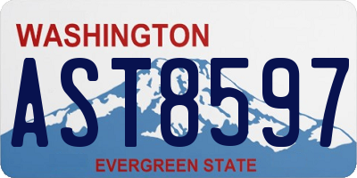 WA license plate AST8597