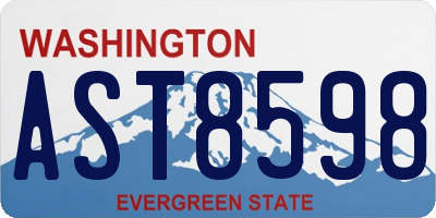 WA license plate AST8598