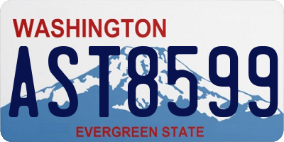 WA license plate AST8599