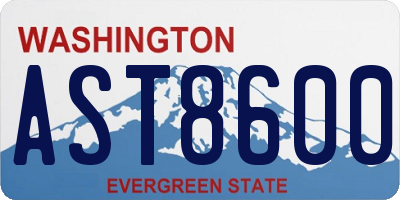 WA license plate AST8600