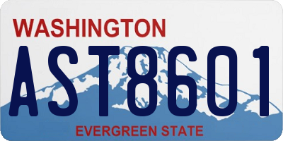 WA license plate AST8601