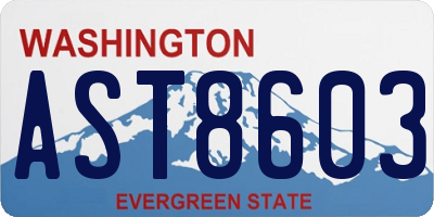 WA license plate AST8603
