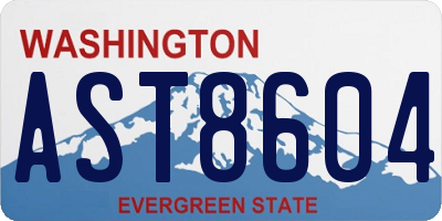WA license plate AST8604