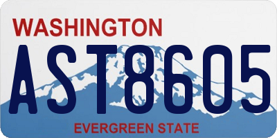 WA license plate AST8605