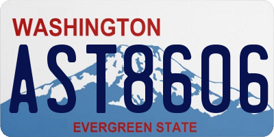 WA license plate AST8606