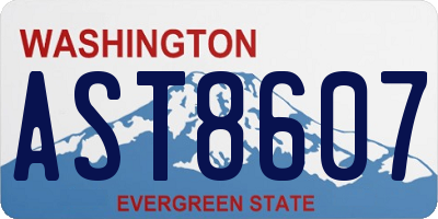 WA license plate AST8607