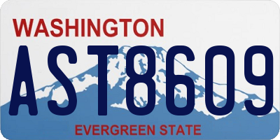WA license plate AST8609