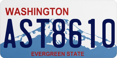 WA license plate AST8610