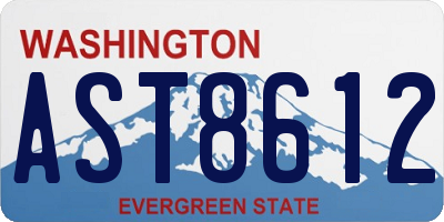 WA license plate AST8612