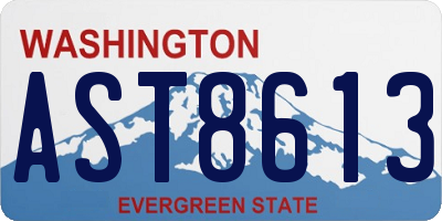 WA license plate AST8613
