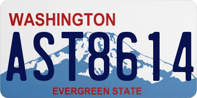 WA license plate AST8614