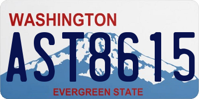 WA license plate AST8615
