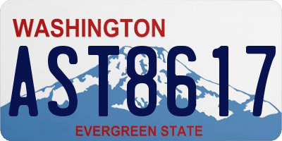 WA license plate AST8617
