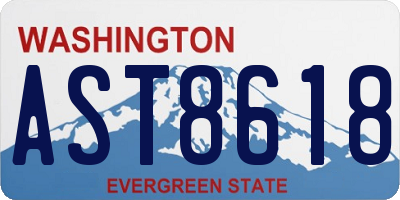 WA license plate AST8618