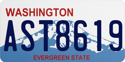WA license plate AST8619