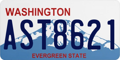 WA license plate AST8621