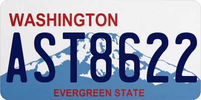 WA license plate AST8622