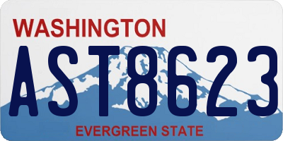 WA license plate AST8623