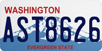 WA license plate AST8626