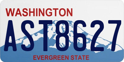 WA license plate AST8627