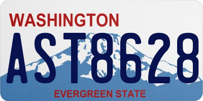 WA license plate AST8628