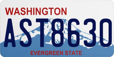 WA license plate AST8630