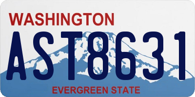 WA license plate AST8631