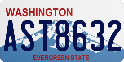 WA license plate AST8632