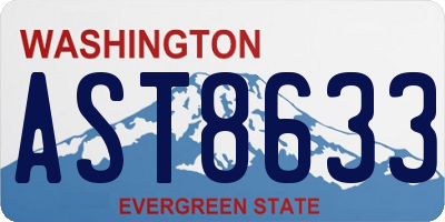 WA license plate AST8633