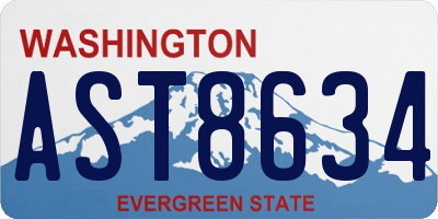 WA license plate AST8634