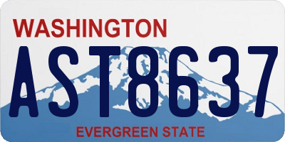 WA license plate AST8637