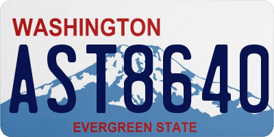 WA license plate AST8640