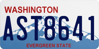 WA license plate AST8641