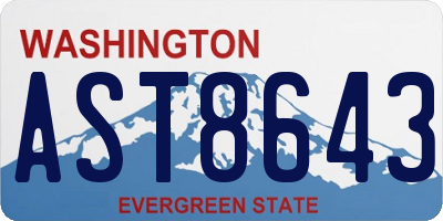 WA license plate AST8643