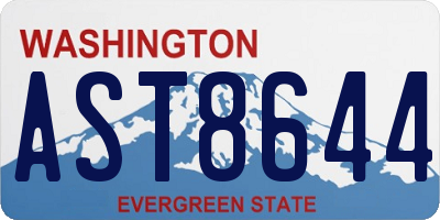 WA license plate AST8644