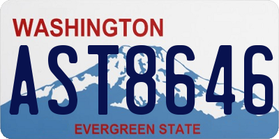 WA license plate AST8646