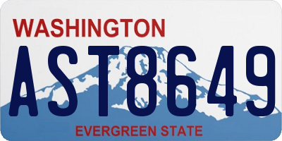 WA license plate AST8649