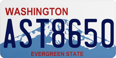 WA license plate AST8650