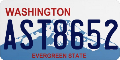 WA license plate AST8652