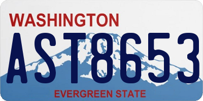 WA license plate AST8653