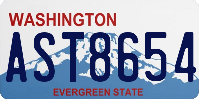 WA license plate AST8654
