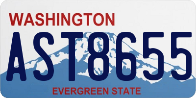 WA license plate AST8655